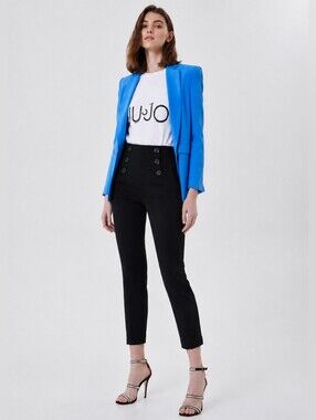 Moschino High Waist Sailor Cigarette Pants Black 44 IT
